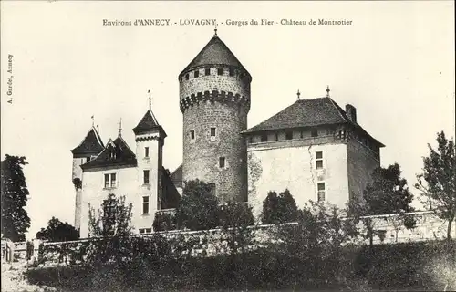 Ak Lovagny Haute Savoie, Gorges du Fier, Chateau de Montrotier
