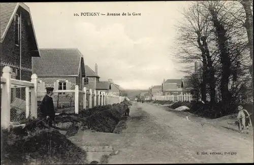 Ak Potigny Calvados, Avenue de la Gare