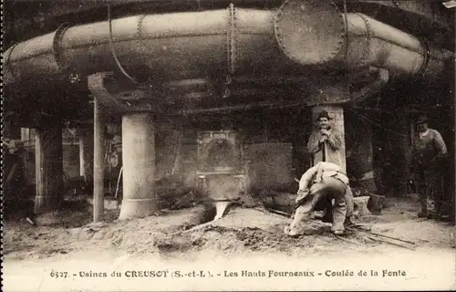 Ak Le Creusot Saône et Loire, Usines Schneider, Les Hauts Fourneaux