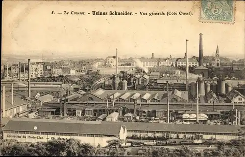 Ak Le Creusot Saône et Loire, Usines Schneider, Vue generale