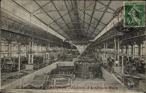 Ak Le Creusot Saône et Loire, Usines Schneider, Ateliers d'Artillerie Nord