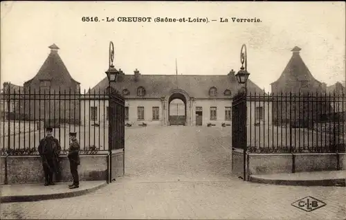 Ak Le Creusot Saône et Loire, La Verrerie