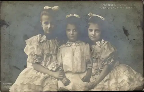 Ak Prinzessinnen Margarethe, Anna und Alix von Sachsen