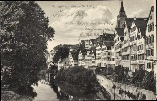 Ak Tübingen am Neckar, Partie am Neckar