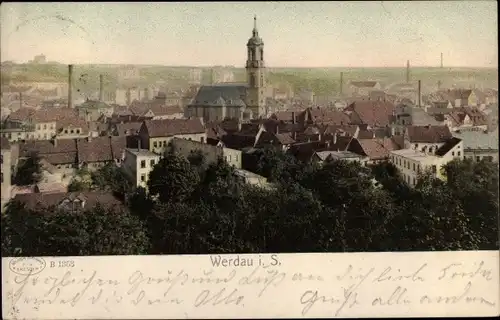 Ak Werdau an der Pleiße in Sachsen, Panorama