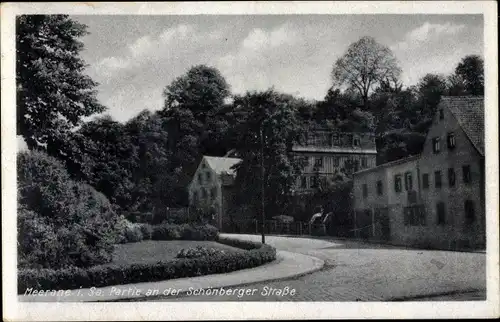 Ak Meerane in Sachsen, Partie an der Schönberger Straße