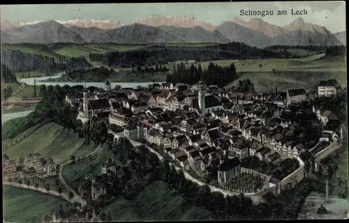 Ak Schongau in Oberbayern, Panorama