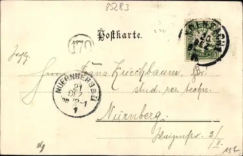 Passepartout Ak Wolnzach in Oberbayern, Königliches Postamt, Marktstraße, Krankenhaus, Mariensäule