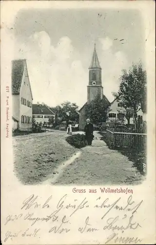 Ak Wollmetshofen Fischach in Schwaben, Kirche