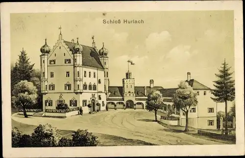 Künstler Ak Hurlach Landkreis Landsberg am Lech, Schloss Hurlach