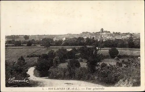 Ak Soulaines Maine et Loire, Vue generale