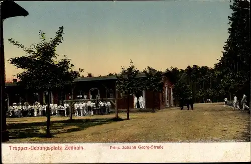 Ak Zeithain in Sachsen, Truppenübungsplatz, Prinz Johann Georg Straße