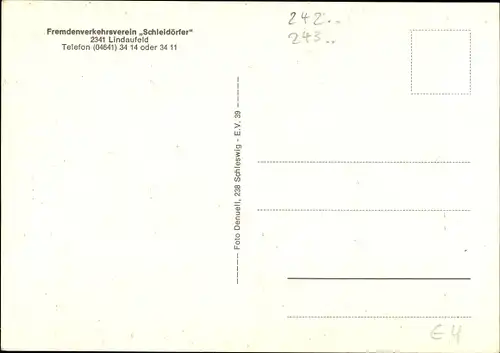 Ak Lindaufeld Boren in Schleswig Holstein, Fremdenverkehrsverein Schleidörfer