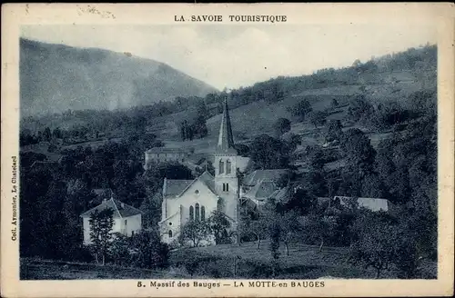 Ak La Motte en Bauges Savoie, Massif des Bauges, Kirche