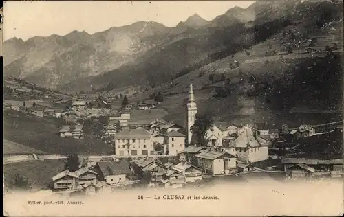 Ak La Clusaz Haute Savoie, Blick auf den Ort, les Aravis