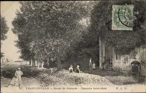 Ak Franconville Val d Oise, Route de Pontoise, Chapelle Saint Marc
