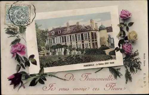 Ak Franconville Val d Oise, Le Chateau, Blumen