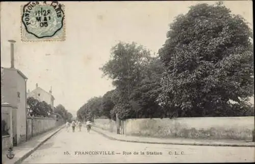 Ak Franconville Val d Oise, Rue de la Station