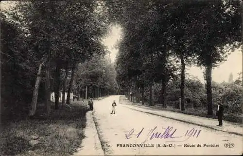 Ak Franconville Val d Oise, Route de Pontoise