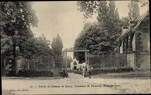 Ak Fontenay Val d'Oise, Entree du Chateau de Soucy