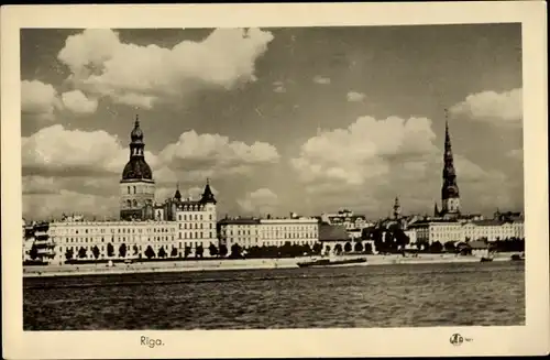 Ak Riga Lettland, Blick auf den Ort