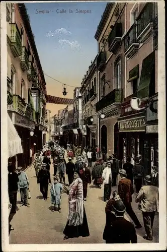 Ak Sevilla Andalusien Spanien, Calle la Sierpes