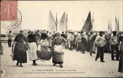 Ak Port en Bessin Calvados, Au moment de la vente