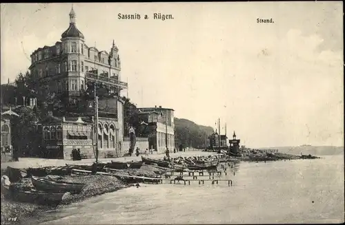 Ak Sassnitz auf Rügen, Strand, Hotel