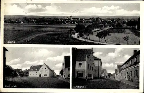 Ak Pförring in Oberbayern, Totalansicht, Marktplatz, Marktstraße