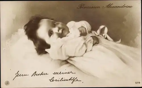 Ak Prinzessin Alexandrine von Preußen als Baby