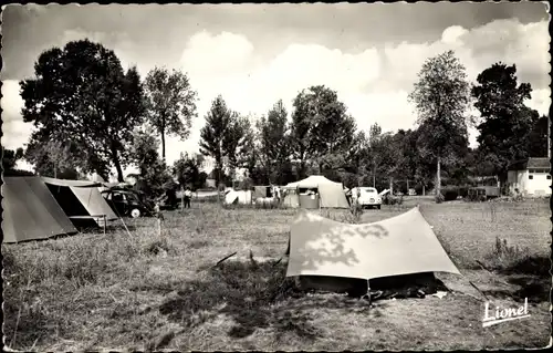 Ak Durtal Maine et Loire, Le Terrain de Camping au bord du Loir