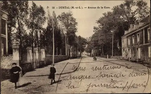 Ak Durtal Maine et Loire, Avenue de la Gare