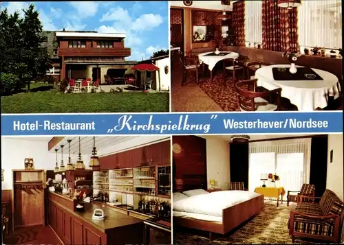Ak Westerhever Nordfriesland, Hotel-Restaurant Kirchspielkrug