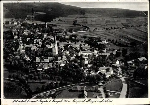 Ak Sayda im Erzgebirge, Fliegeraufnahme