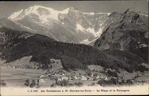 Ak Saint Gervais les Bains Haute Savoie, Le Contamines, le Miage et la Berangere