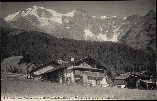 Ak Saint Gervais les Bains Haute Savoie, Le Contamines, Dome du Miage et la Berangere