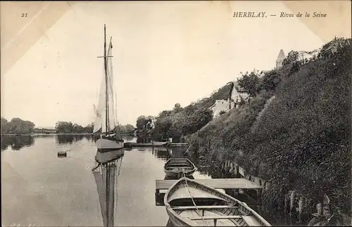 Ak Herblay Val d’Oise, Rives de la Seine