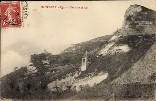 Ak Haute Isle Val-d’Oise, Eglise taillee dans le Roc