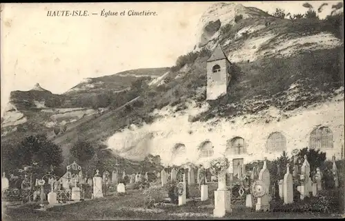 Ak Haute Isle Val-d’Oise, Eglise et Cimetiere