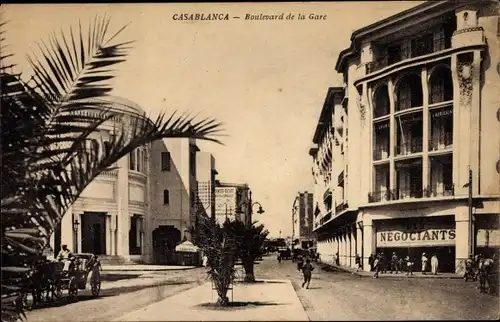 Ak Casablanca Marokko, Boulevard de la Gare