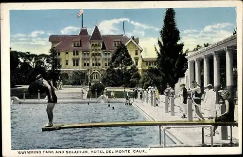 Ak Kalifornien USA, Hotel del Monte, Swimming Tank and Solarium, Sprungbrett