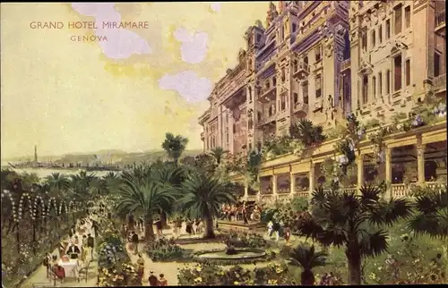 Künstler Ak Genova Genua Liguria, Grand Hotel Miramare