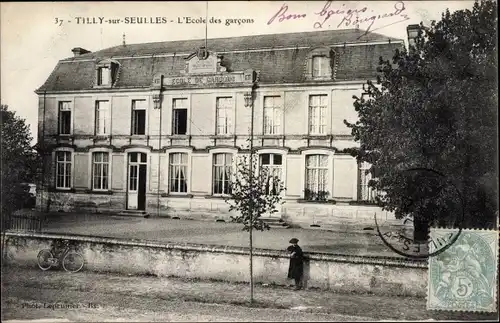 Ak Tilly Sur Seulles Calvados, L'Ecole des garcons