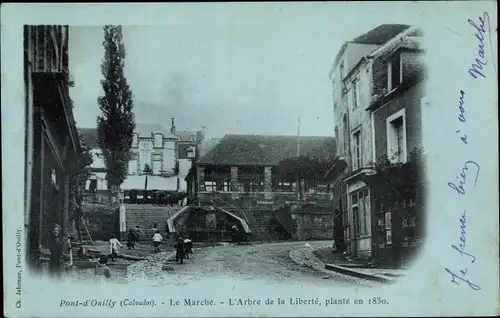 Ak Pont d Ouilly Calvados, Le Marche, L'Arbre de la Liberte