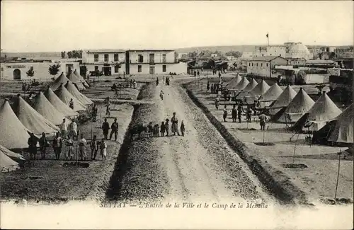 Ak Settat Marokko, L'Entree de la Ville et le Camp de la Mabella