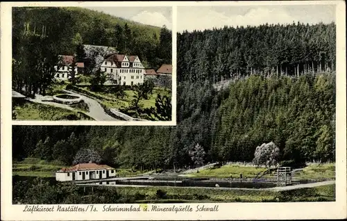 Ak Nastätten im Taunus, Schwimmbad und Mineralquelle Schwall