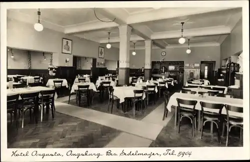 Ak Augsburg in Schwaben, Hotel Augusta, Restaurant, Inh. Sedelmayer