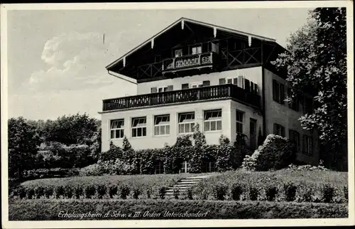 Ak Unterschondorf Schondorf am Ammersee Oberbayern, Erholungsheim der Schwestern vom III. Orden