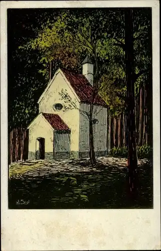 Künstler Ak Gessertshausen in Schwaben, Abtei Oberschönenfeld, Waldkapelle