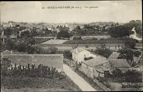 Ak Doué la Fontaine Maine et Loire, Vue générale
